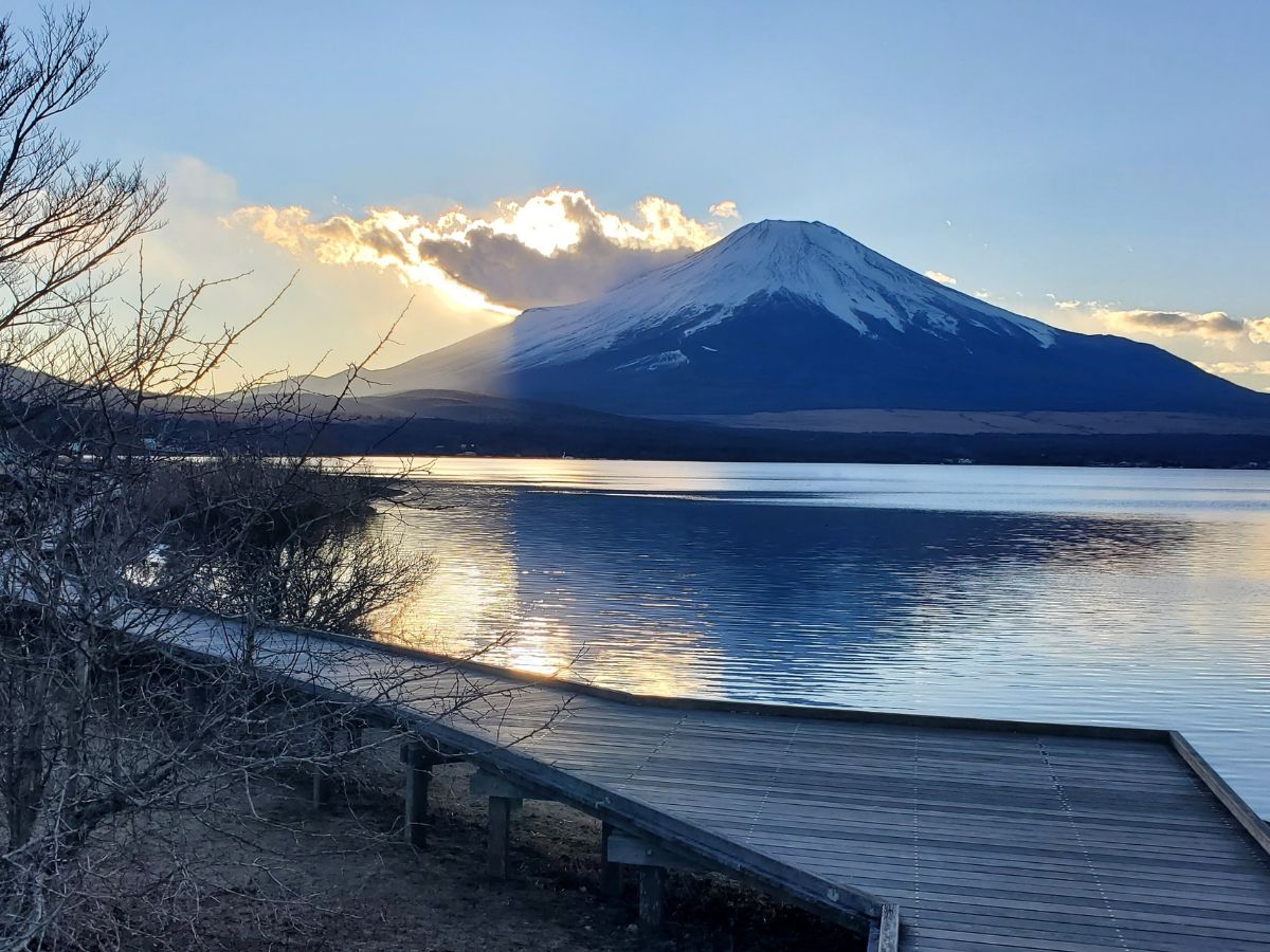 山中湖の東の端からの撮影